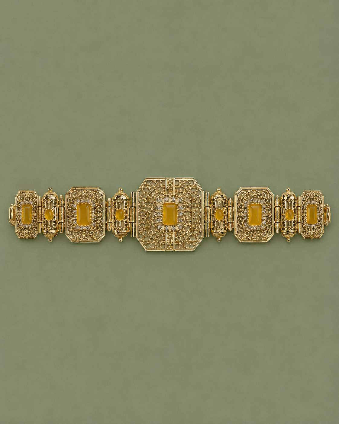 Mdamma Gold & Yellow Stones - Coffee & Caftans