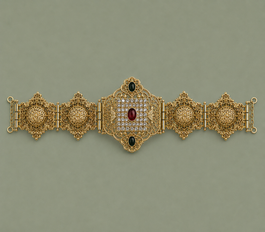 Mdamma Gold & Green and red stones - Coffee & Caftans