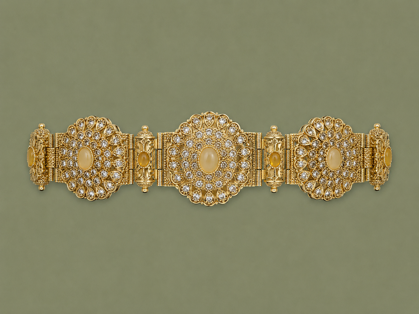 Mdamma Gold & Beige stones - Coffee & Caftans