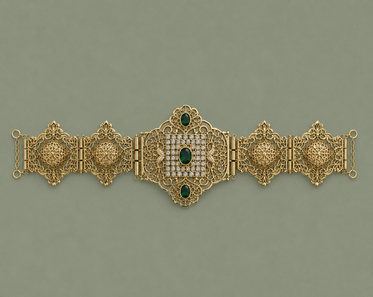 Mdamma Gold & Green stones - Coffee & Caftans
