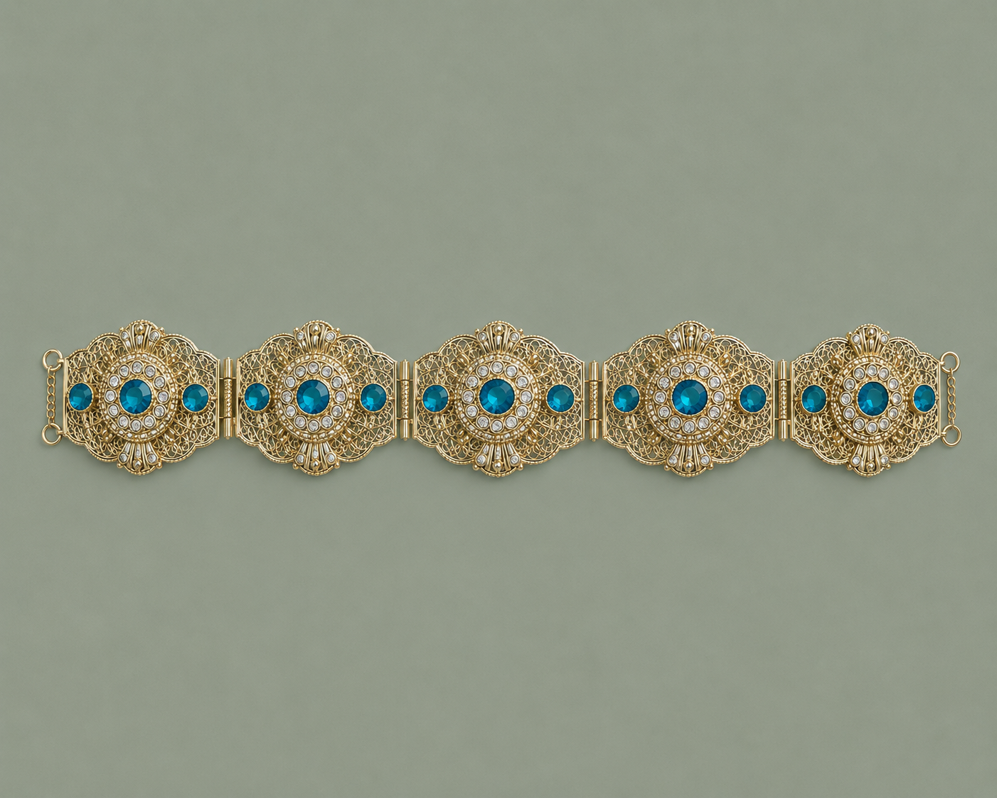 Mdamma Gold & turquoise stones - Coffee & Caftans