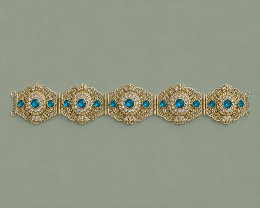 Mdamma Gold & turquoise stones - Coffee & Caftans