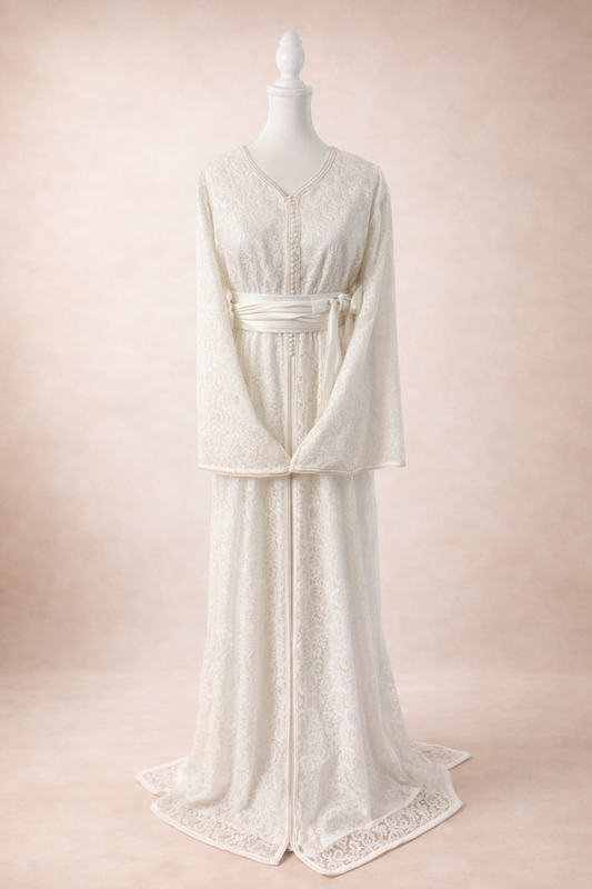 Takchita Bridal White - Coffee & Caftans