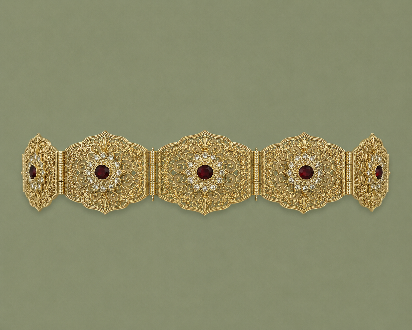 Mdamma Gold & Red stones - Coffee & Caftans