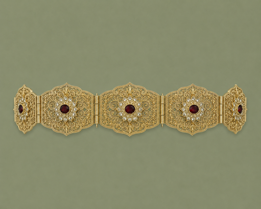 Mdamma Gold & Red stones - Coffee & Caftans