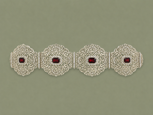 Mdamma Silver & Red Stones - Coffee & Caftans
