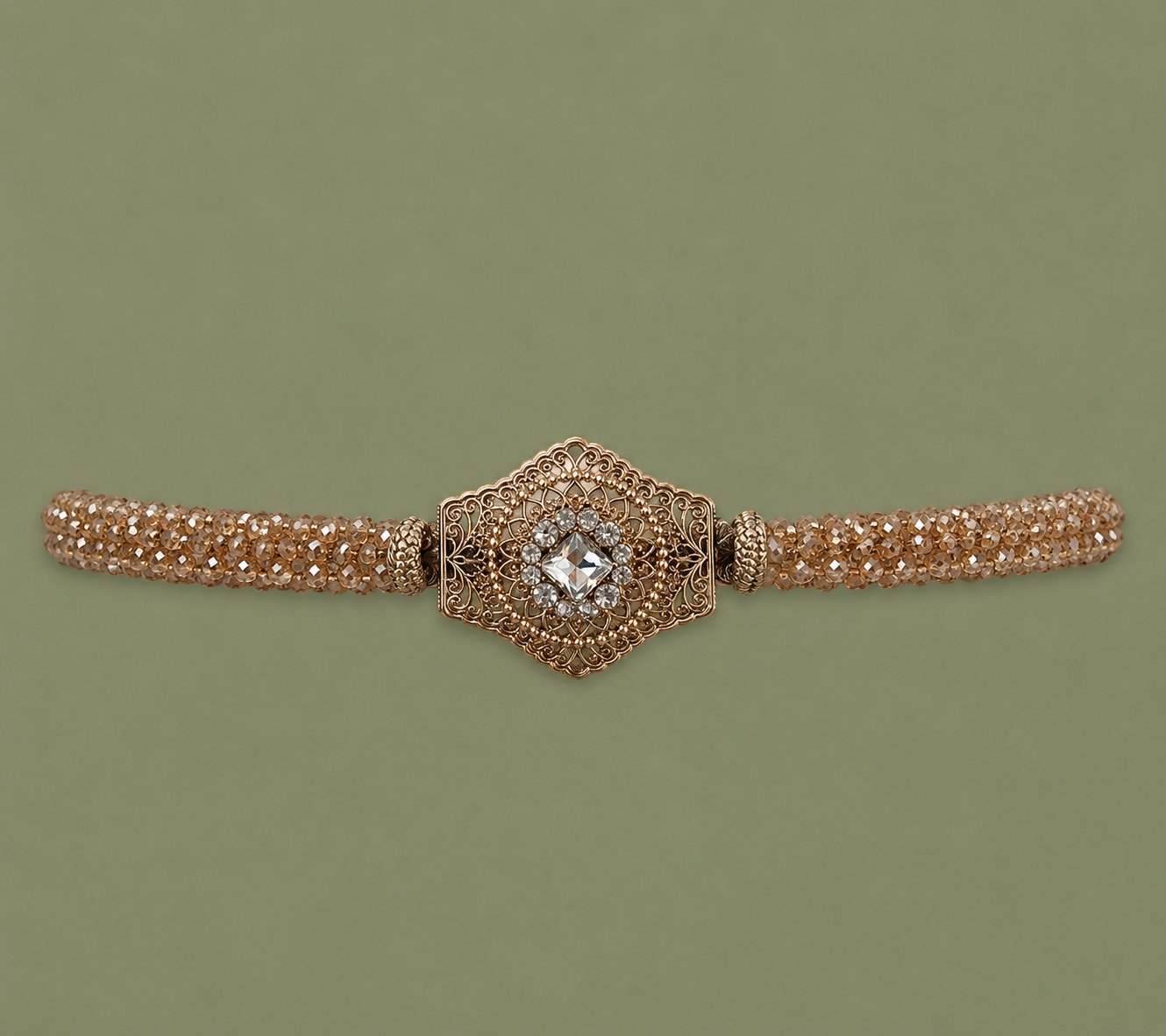 Mdamma Pink Gold & champagne pearls - Coffee & Caftans