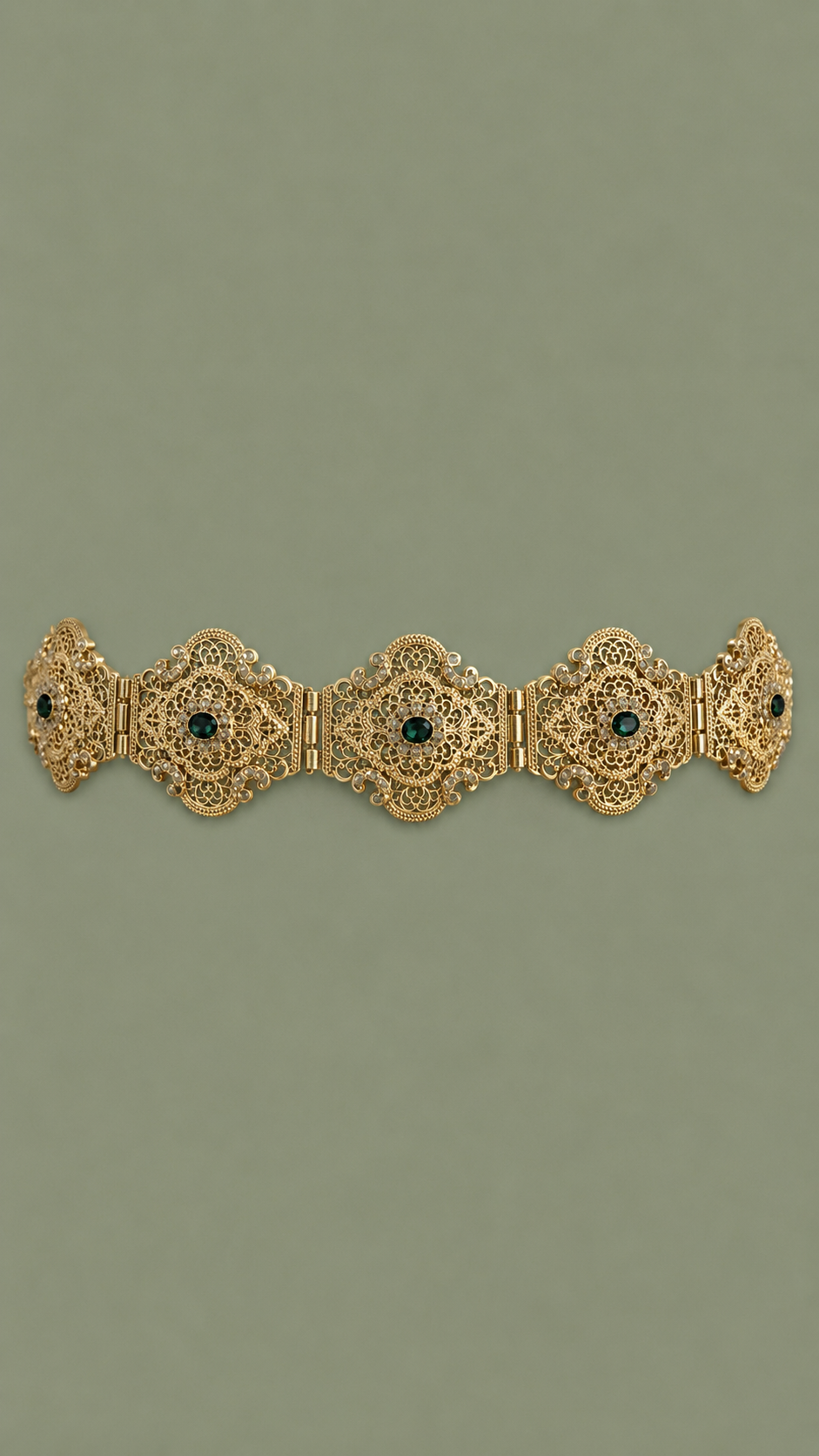 Mdamma Gold & Green stones - Coffee & Caftans