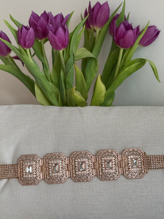 Pink Gold x Rhinestone Belt