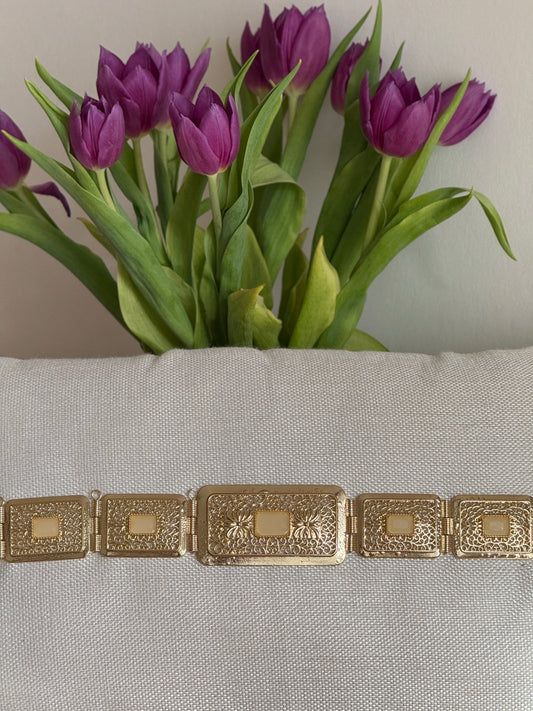 Gold x Beige Belt